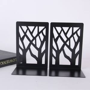 Sujetalibros de Metal con Diseño de Árbol de la Felicidad, 17.1 cm de Altura, Diseño Hueco, Soporte para Libros de Escritorio - Product Image 1