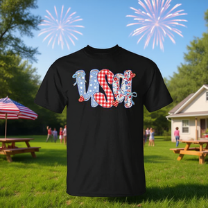 Camiseta Usa Flower Coquette Bow con lazo patriótico americano del 4 de julio - Product Image 3