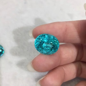 Zafiro Paraíba Cultivado en Laboratorio, Corte Rosa, Efecto Grietas de Hielo, Forma Ovalada, Joyería Suelta al por Mayor de Fábrica - Product Image 2
