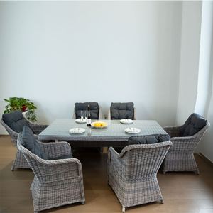 Tavolo da Pranzo Rettangolare in Rattan con 6 Poltrone, Set Divano, Arredamento da Giardino per Esterni di Qualità Esclusiva - Product Image 4