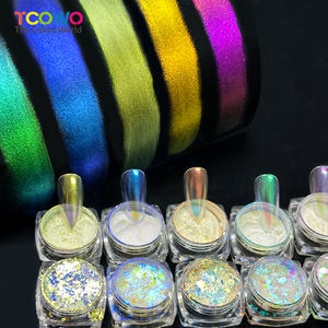 Pigment optique caméléon à <span class=keywords><strong>effet</strong></span> de changement de couleur, flocons et éclats pour nail art, <span class=keywords><strong>effet</strong></span> miroir métallique, pour vernis gel UV et créations en résine, longue durée - Product Image 1