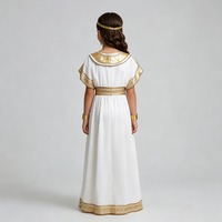 Costume de Jeu de Rôle de Pharaonne Égyptienne Ancienne, Robe Blanche et Dorée pour Fête et Spectacle