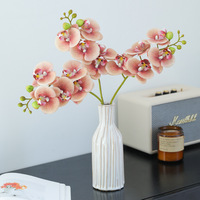 Bunga Anggrek Phalaenopsis Buatan 5 Tangkai dengan Sentuhan Realistis dan Efek Basah untuk Dekorasi Hotel, Rumah, dan Ruang Makan Bergaya Ins