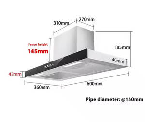 <span class=keywords><strong>Campana</strong></span> <span class=keywords><strong>Extractora</strong></span> de Cocina Inteligente de Estilo Europeo, Montada en la Pared, de 60/90 cm, en Forma de T - Product Image 6