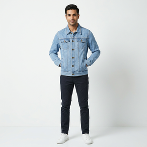 Clothing Trend New Solid Color <b>Long</b> Sleeve Outerwear Denim <b>Jackets</b> for <b>Men</b> 2026 - Product Image 1