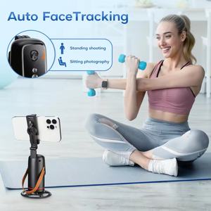 Stabilisateur de cardan AI de bureau à suivi de visage, trépied, perche à <span class=keywords><strong>selfie</strong></span> portable pour smartphone, rotation 360 degrés, télécommande et lumière d'appoint - Vente flash - Product Image 4