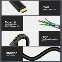 Câble VCOM USB4 Type C vers C PD3.1 QC5.0 100W 40 Gbps 5K 60 Hz Ultra HD Vidéo Charge rapide Câble de données pour téléphone mobile Android