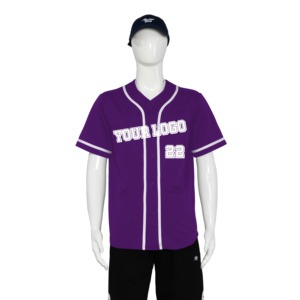 Maillot de baseball personnalisé de haute qualité avec logo, type boutonné, léger, court, respirant, confortable, séchage rapide, transfert thermique, été - Product Image 2