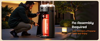 Calentador de Gas para Exteriores, Nuevo Modelo de 23 Pulgadas, Propano Líquido, Sin Humo, Columna de Acero para Patio, Calefacción de Invierno, Fiestas