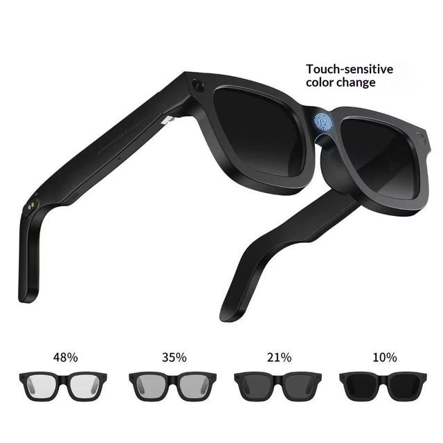 Smart AI Photography Electrochromic Glasses Headphones 800W Camera Anti-Shake Object Recognition Translation for Meta