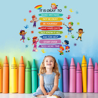 Autocollant de devise familiale de haute qualité, décorations colorées pour la salle de classe, décoration murale imperméable pour enfants