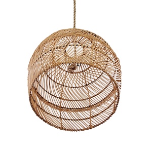 Pantalla de Lámpara Colgante Hecha a Mano de Bambú y Ratán, Estilo Chino Ecológico, Cubierta Rústica para Lámpara de Salón, Dormitorio e Interiores - Product Image 1