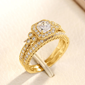 Set di Anelli in Zirconia per Coppie, Elegante Gioiello da Donna per Matrimoni e Feste Serali - Product Image 2
