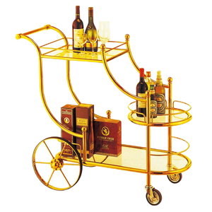 Chariot de service en métal moderne de luxe chariot de cuisine d'hôtel avec des roues pour l'usage de restaurant de salon de salle à manger - Product Image 6