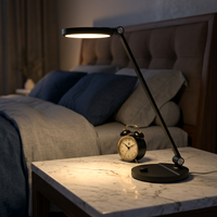 Lampe de bureau LED électrique simple en ABS pour bureau, bras réglable, rotation, gradation progressive, température de couleur 3000K-6500K, CRI élevé