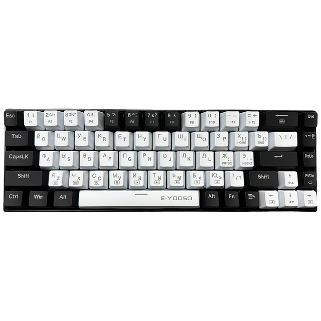 Wired Compact 60% Russian Layout RGB Backlit Wired Gaming Mechanical Keyboard Hot Swappable 60% Wired Mechanical Gaming Keyboard