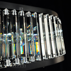 Lámpara Colgante de Cristal Lineal Ovalada Personalizable con Cadena de Suspensión Ajustable para Proyectos de Interiores de Villas - Product Image 5