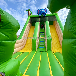 Thương mại <span class=keywords><strong>Inflatable</strong></span> động vật chủ đề Công viên trượt sân chơi ngoài trời phim hoạt hình inflatables lâu đài Combo đôi làn đường trượt cho trẻ em - Product Image 5