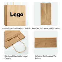 Sacs pour l'expédition de nourriture, sacs en papier kraft brun recyclables, poignée en corde de coton, sacs cadeaux de luxe personnalisés pour la nourriture à emporter