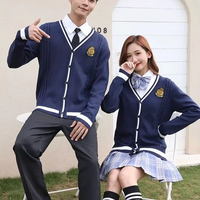 Vente en gros d'usine, pulls cardigan personnalisés avec logo brodé, uniformes scolaires pour garçons et filles