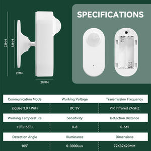 Sensor de Presencia ZigBee Tuya Smart Radar 24GHz MmWave, Detección de Movimiento y Inmovilidad PIR, Control Inalámbrico por APP, Smart Life - Product Image 4