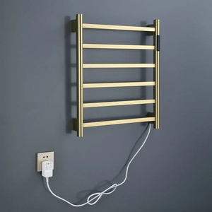 <span class=keywords><strong>Toallero</strong></span> Calefactor de Acero Inoxidable <span class=keywords><strong>Dorado</strong></span> Cepillado para Baño, Montado en Pared - Product Image 1