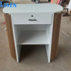 Kisen Nouveau Meilleur Vendeur Comptoir de Réception Personnalisé pour Salon de Beauté, Petite Table de Réception, Comptoir de Réception Circulaire pour Salon de Manucure - Product Image 6