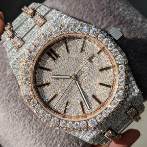 <span class=keywords><strong>Reloj</strong></span> de Diamantes Moissanite de Dos Tonos, Blanco y Oro Rosa, Movimiento Automático, Estilo Hip Hop, 25 Quilates, VVS1, Color D - Product Image 4