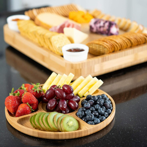 Tabla de cortar madera de bambú Natural multifunción, tabla personalizada de estilo rústico para queso, de tipo grande, redonda, cuadrada y con logotipo - Product Image 5