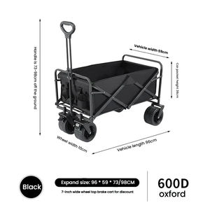 Nouveau <span class=keywords><strong>Camping</strong></span> en plein air voiture pliante <span class=keywords><strong>Camping</strong></span> petite remorque Camp chariot Portable pliant Simple tige voiture - Product Image 3