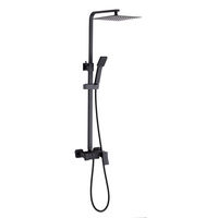 Système de douche carré avec pommeau de pluie, barre coulissante réglable et douchette à main pour la rénovation quotidienne de la salle de bain domestique