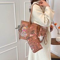 Sac fourre-tout graffiti grande capacité pour femme, sac à main mignon en PU avec fermeture éclair, sac à bandoulière élégant pour l'université, la plage ou le travail