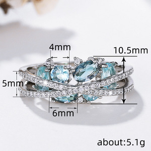 Anello Geometrico a Doppio Strato a Forma di X, Stile Creativo per Donne - Product Image 5
