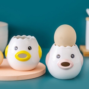 Séparateurs d'œufs en céramique blancs et jaunes, mignons et pratiques, pour la cuisine (vente en gros) - Product Image 1