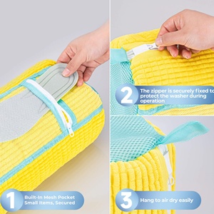 Padded Cotton <b>Hamper</b> Machine-Friendly Laundry Bag with Drying Function Shoes Protector Fluffy Fibers for Wash Bag Net Laundry - Product Image 5