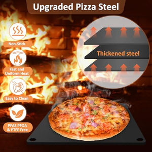 Plaque en acier au carbone pour pizza, plaque de cuisson carrée en acier pour four, pour la cuisson artisanale de pizzas et de pains - Product Image 4