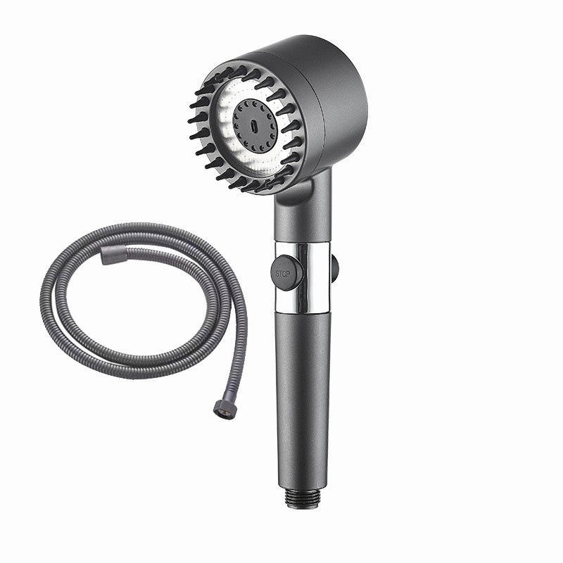 Filtre PP anti-usure, pistolet de pulvérisation 1,5 m, tuyau en acier inoxydable couleur cendre.