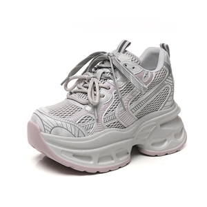 Baskets pour femmes Printemps-Été 2026 Nouvelle Collection Maille Respirante avec Talon Intégré de 8 cm Baskets Décontractées Polyvalentes pour Femmes - Product Image 2