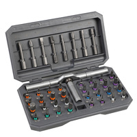 Jeu de tournevis à cliquet multifonctionnel 24-en-1 pour la maison, en acier S2 haute dureté, clé polyvalente, outils multi-usages transfrontaliers