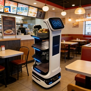 Robot de Reparto <span class=keywords><strong>para</strong></span> Restaurantes, Camarero Autónomo, Patrulla Autónoma, Bandeja Estable Multicapa, Carga Útil de 40 kg, 4 Capas, 4G/Láser/GPS, IP54 - Product Image 1