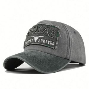 Gorras de Béisbol Estilo Americano Deportivo Personalizadas de Fábrica, 100% Algodón, Estilo Vintage Desgastado con Parches Bordados - Product Image 4