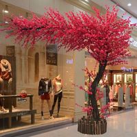 Pfirsichblütenbaum Kirschblütenbaum Roter Ahorn Kunstblumen aus Kunststoff Langlebig Abschlussfeier Weihnachten Neujahr Hochzeit