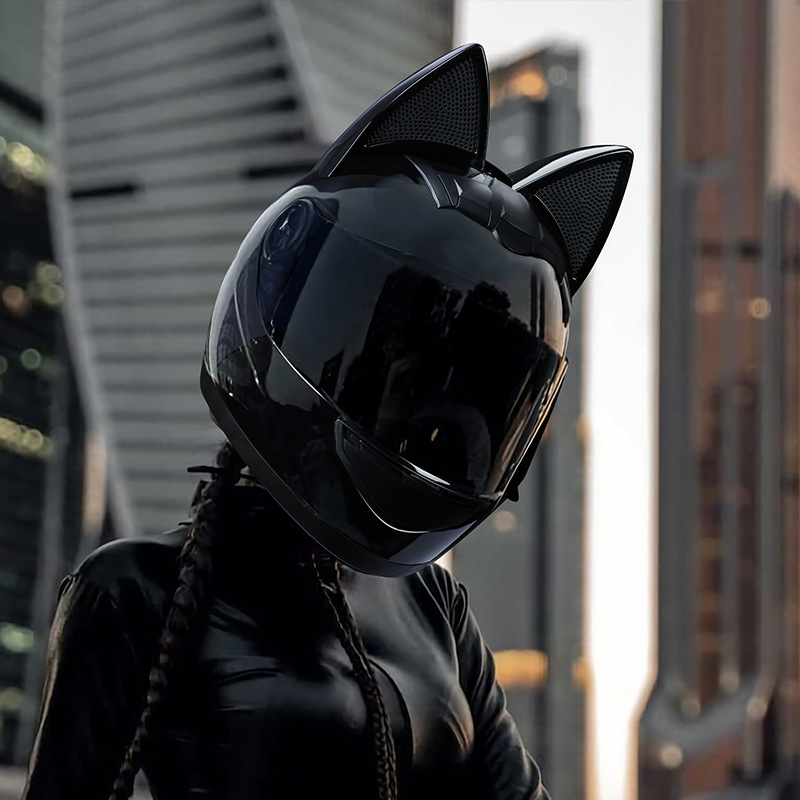 cute womens motorcycle helmet Girl Women Cat Ear Helmet FMVSS 218 DOT Approved Full Face Motorbike Helmet Four Season Flip-Up Helmets with Sun Visor for Street Bike Racing Motocross 2, M=(57~58CM) : Automotive The Lady Rider design adds a feminine touch Cool Girl Pink Cat Ear