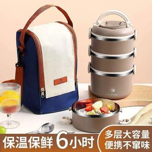 304 Stainless Steel <b>Insulated</b> <b>Lunch</b> <b>Box</b> Four Layer Large Capacity Sealed No Odor Transfer Microwave Safe Office Use - Product Image 3