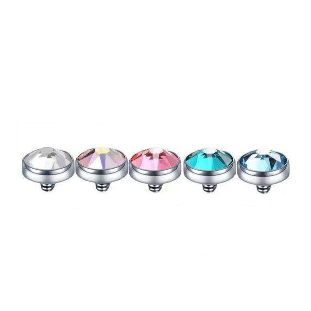 ASTM F136 Titanium Microdermal Piercing Medusa Surface Pircing 2.5/3/4/5MM Top Internally Threaded Gem Body Jewelry