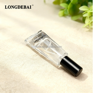 Clear Unique Irregular Toothpaste Shape Portable Perfume Glass <b>Bottle</b> 8ml 10ml Crimp Mini <b>Empty</b> Perfume <b>Bottle</b> with Pump <b>Spray</b> - Product Image 2