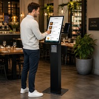 Kiosque de paiement en libre-service à écran tactile sur pied de 15,6/21,5 pouces avec imprimante thermique pour restaurant et commerce de détail