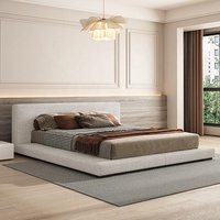 Cadre de lit en bois massif élégant et moderne de style européen Ensemble de chambre à coucher élégant avec lit douillet nouveau design
