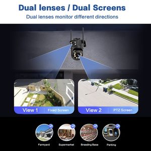 Cámara de Seguridad WiFi <span class=keywords><strong>ICSEE</strong></span> 6MP, Doble Lente, PTZ, CCTV, IA, con Detección Humana IP66 para Interiores y Exteriores, Superventas - Product Image 2