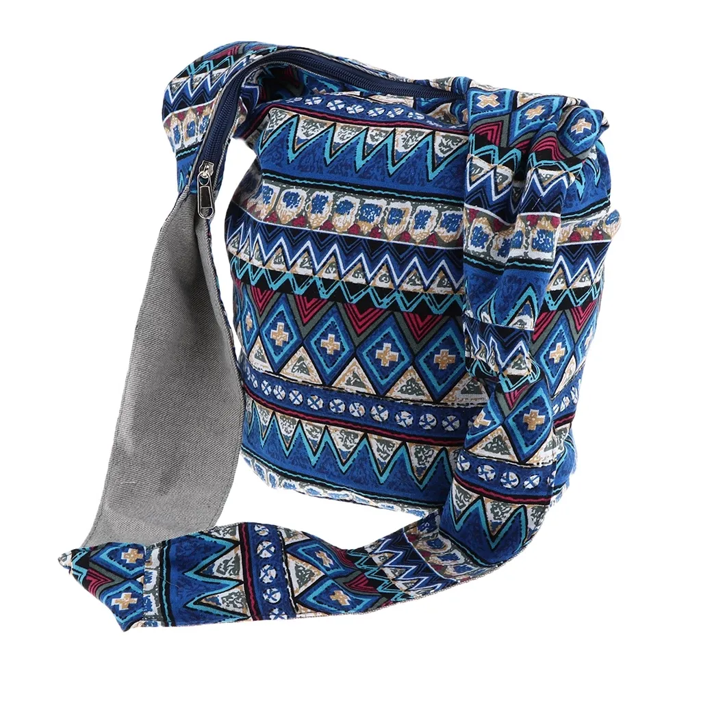 Sac à main bandoulière style Hippie thaïlandais Boho, fourre-tout de Yoga, à rayures florales, avec imprimé paisley classique, Portable